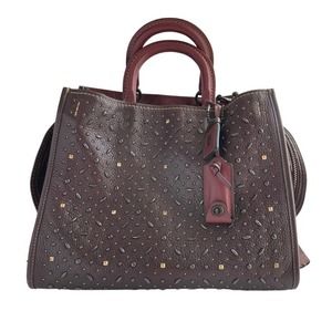 Coach Rogue Prairie Rivets Oxblood Bag Stud Satchel